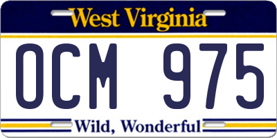 WV license plate OCM975