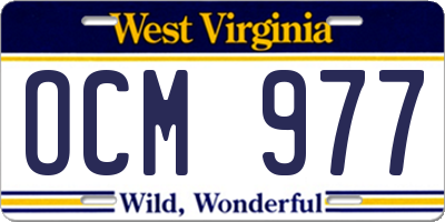 WV license plate OCM977