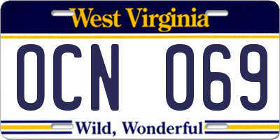 WV license plate OCN069