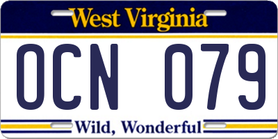 WV license plate OCN079
