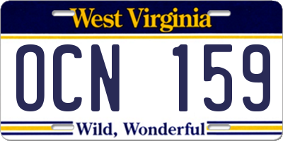 WV license plate OCN159