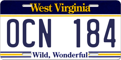 WV license plate OCN184