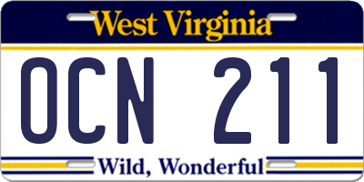 WV license plate OCN211