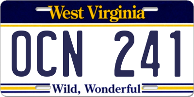 WV license plate OCN241