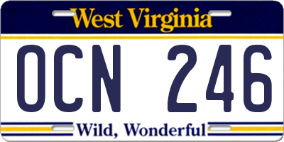 WV license plate OCN246