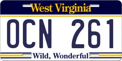 WV license plate OCN261