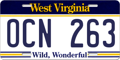WV license plate OCN263