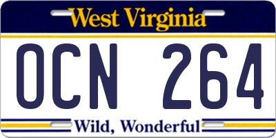 WV license plate OCN264
