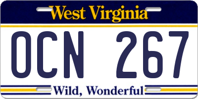 WV license plate OCN267