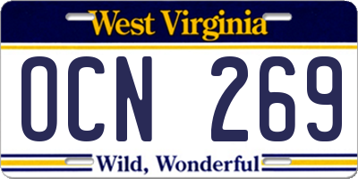 WV license plate OCN269
