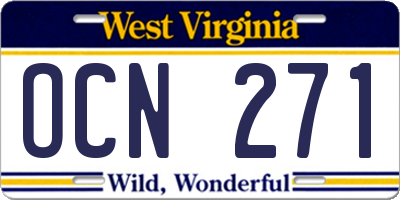WV license plate OCN271
