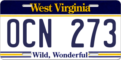 WV license plate OCN273