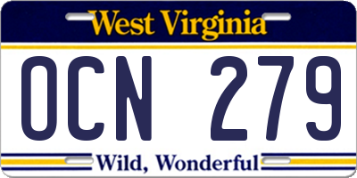 WV license plate OCN279