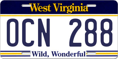 WV license plate OCN288