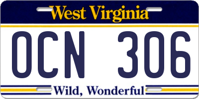 WV license plate OCN306
