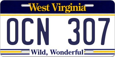WV license plate OCN307