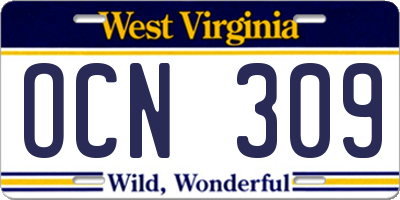 WV license plate OCN309