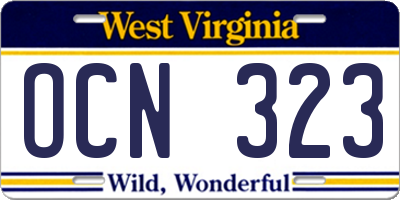 WV license plate OCN323