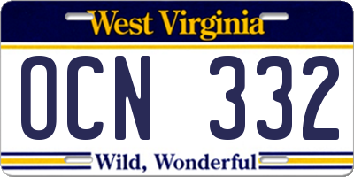 WV license plate OCN332