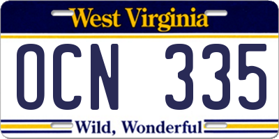 WV license plate OCN335