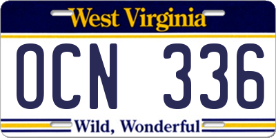 WV license plate OCN336