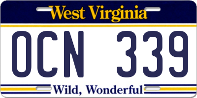 WV license plate OCN339
