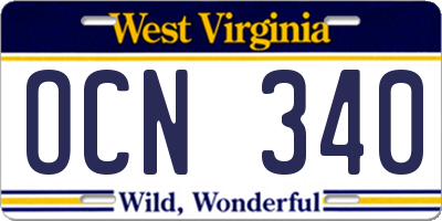 WV license plate OCN340