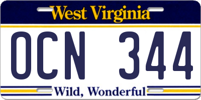 WV license plate OCN344