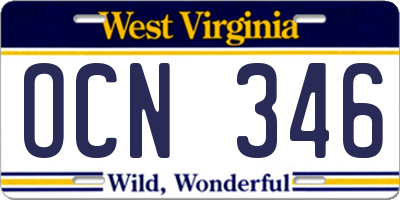 WV license plate OCN346