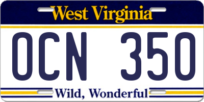 WV license plate OCN350