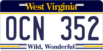 WV license plate OCN352