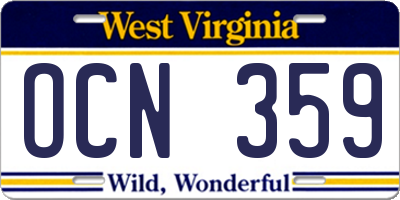 WV license plate OCN359
