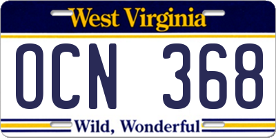 WV license plate OCN368