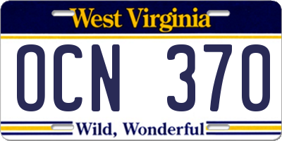 WV license plate OCN370