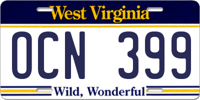 WV license plate OCN399