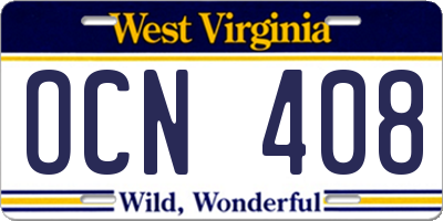 WV license plate OCN408