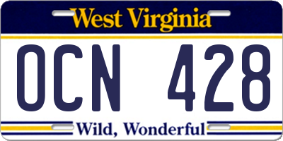 WV license plate OCN428