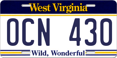 WV license plate OCN430