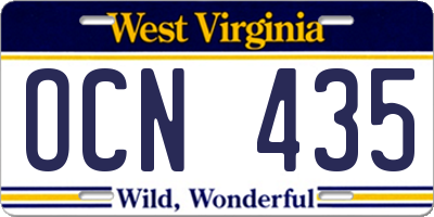 WV license plate OCN435