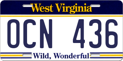 WV license plate OCN436