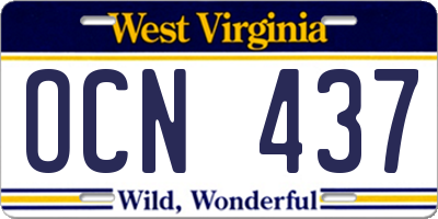 WV license plate OCN437