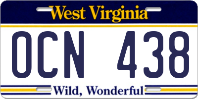 WV license plate OCN438