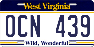 WV license plate OCN439