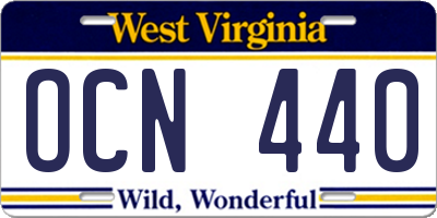 WV license plate OCN440