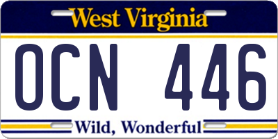 WV license plate OCN446
