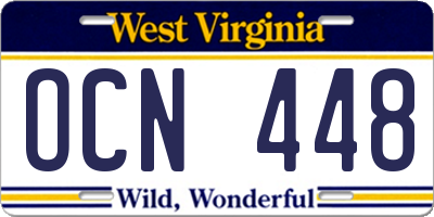 WV license plate OCN448