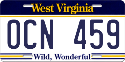 WV license plate OCN459