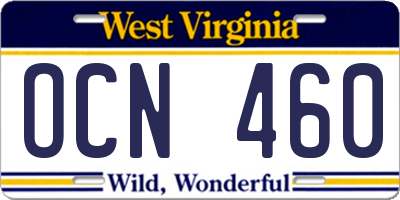 WV license plate OCN460