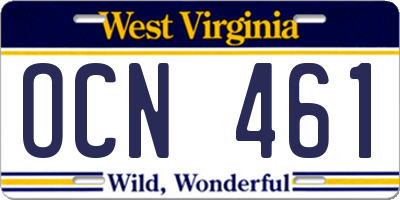 WV license plate OCN461