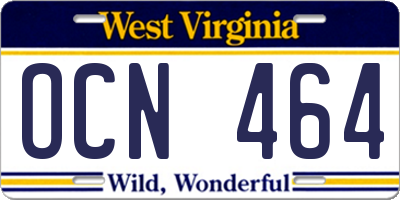 WV license plate OCN464